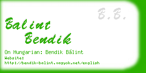 balint bendik business card